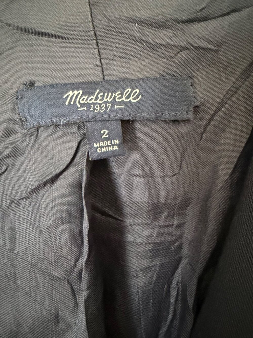Madewell Classic Women's Navy Shawl Collar Blazer Size 2 - Picture 3 of 4